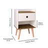Kit 2 Mesa de Cabeceira Pequena Retrô Decore Mesinha Quarto Nicho - Off White / Freijó -Lojas RPM - 5