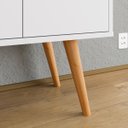 Ver imagem 5 de Aparador Buffet Dallas Pés Palito Retrô 4 Portas Decoração Sala Jantar Cantinho Café - Branco