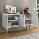 Ver imagem 2 de Aparador Buffet Dallas Pés Palito Retrô 4 Portas Decoração Sala Jantar Cantinho Café - Branco