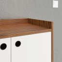 Ver imagem 4 de Aparador Buffet Dallas Pés Retrô 4 Portas Decoração Sala Jantar Cantinho Café - Freijó/Off White