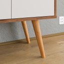 Ver imagem 5 de Aparador Buffet Dallas Pés Retrô 4 Portas Decoração Sala Jantar Cantinho Café - Freijó/Off White