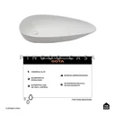 Ver imagem 3 de Cuba de Apoio para Banheiro Gota Slim Louça Cerâmica 76,5 Cm Pingoo.casa - Branco