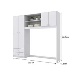 Guarda-Roupa Infantil Passarela com Berço Bala de Menta Branco Henn - 7