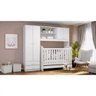 Guarda-Roupa Infantil Passarela com Berço Bala de Menta Branco Henn - 11