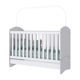 Guarda-Roupa Infantil Passarela com Berço Bala de Menta Branco Henn - 3