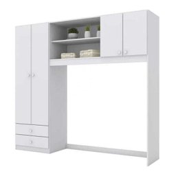 Guarda-Roupa Infantil Passarela com Berço Bala de Menta Branco Henn - 2