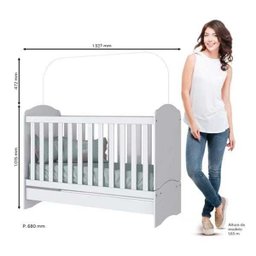 Guarda-Roupa Infantil Passarela com Berço Bala de Menta Branco Henn - 10