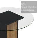 Ver imagem 7 de Conjunto Sala de Jantar Denali Mesa Tampo de Vidro 4 Cadeiras Preto/rustic/preto Madesa