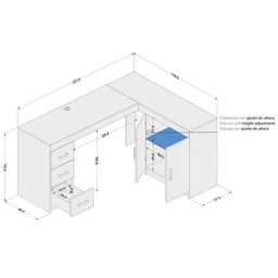 Mesa para Computador Espanha Branco Politorno - 4
