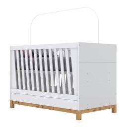 Kit 02 Berços Gemeos 100% MDF Alegria I21 com Colchões Branco Hp Henn - 4