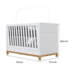 Kit 02 Berços Gemeos 100% MDF Alegria I21 com Colchões Branco Hp Henn - 3