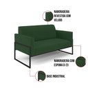 Ver imagem 3 de Sofá Namoradeira com 2 Poltronas Base Industrial Alta Preto Marisa Veludo Verde D03 - D\'rossi