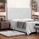 Ver imagem 2 de Cabeceira Elisa Solteiro 90cm Fixação no Box Estrutura Mdf Corino Branco Loja Sheep