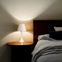 Ver imagem 2 de Abajur Quarto Luminária Pequena Paris Creme Cerâmica com Cúpula 49x25 Cm