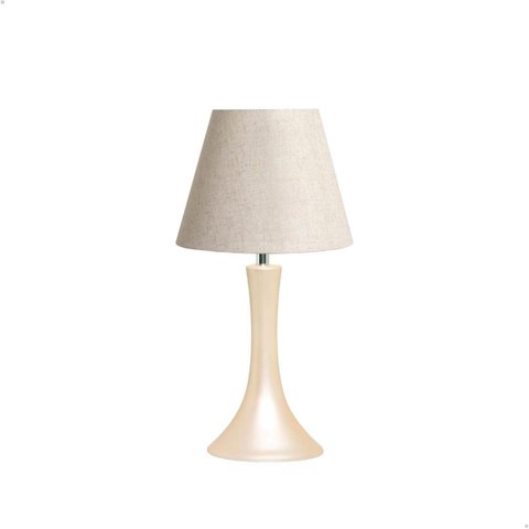 Abajur Quarto Luminária Pequena Paris Creme Cerâmica com Cúpula 49x25 Cm