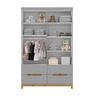 Guarda-Roupa Infantil 4 Portas 100% MDF Alegria I116 Cinza Henn - 3