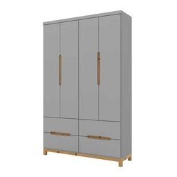 Guarda-Roupa Infantil 4 Portas 100% MDF Alegria I116 Cinza Henn - 2
