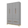 Guarda-Roupa Infantil 4 Portas 100% MDF Alegria I116 Cinza Henn - 2