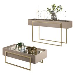 Aparador E Mesa De Centro Suri Amarula DJ Moveis - 2