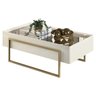 Estante Home Toti com Mesa de Centro Suri Tronco Ripado Creme Dj Moveis - 4