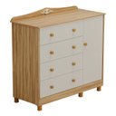 Ver imagem 2 de Cômoda de Bebê 1 Porta 4 Gavetas 120cm 100% MDF Maya Clássico Espresso Móveis Bege/Off White/Amêndoa