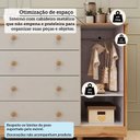 Ver mais imagens de Cômoda de Bebê 1 Porta 4 Gavetas 120cm 100% MDF Maya Clássico Espresso Móveis Bege/Off White/Amêndoa