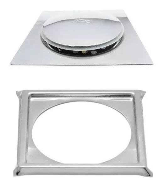 Kit Ralo Click Inteligente Em Inox 10x10 Cm + Porta Grelha - 5 RALOS + 5 PORTA GRELHAS - 1