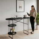 Ver imagem 3 de Aparador Buffet Sala Cantinho Café Couro Pés Ferro Adega Bar