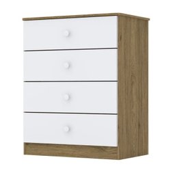 Cômoda Infantil 4 Gavetas Labirinto I714 Rustico Branco Henn - 1