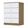 Cômoda Infantil 4 Gavetas Labirinto I714 Rustico Branco Henn - 1