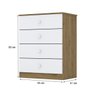 Cômoda Infantil 4 Gavetas Labirinto I714 Rustico Branco Henn - 3
