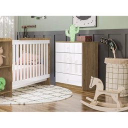 Cômoda Infantil 4 Gavetas Labirinto I714 Rustico Branco Henn - 7