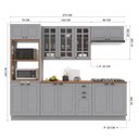 Ver imagem 4 de Armário de Cozinha Modulada Completa Fidelitá Nara 100% MDF 5 Peças 270cm 14 Portas 2 Gavetas com