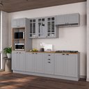 Ver imagem 1 de Armário de Cozinha Modulada Completa Fidelitá Nara 100% MDF 5 Peças 270cm 14 Portas 2 Gavetas com