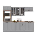 Ver imagem 2 de Armário de Cozinha Modulada Completa Fidelitá Nara 100% MDF 5 Peças 270cm 14 Portas 2 Gavetas com