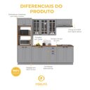 Ver imagem 5 de Armário de Cozinha Modulada Completa Fidelitá Nara 100% MDF 5 Peças 270cm 14 Portas 2 Gavetas com