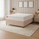 Ver imagem 3 de Cama Box Colchão Casal Molas Ensacadas Real 138x188x65cm Branco / Bege Inducol