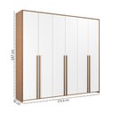 Ver imagem 2 de Guarda-Roupa de Bebê MDF 6 Portas Modulados Branco/Mel