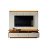 Conj. Bancada Casablanca com Painel P/ Tvs até 75" 3 Portas - Jequitiba/off White Perolizado - 3