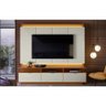 Conj. Bancada Casablanca com Painel P/ Tvs até 75" 3 Portas - Jequitiba/off White Perolizado - 1