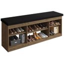 Ver imagem 1 de Calçadeira Sapateira Flatt 160cm Marrom Suede Preto Milani Movelaria