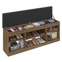 Ver imagem 2 de Calçadeira Sapateira Flatt 160cm Marrom Suede Preto Milani Movelaria