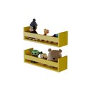 Ver imagem 2 de Kit 2 Prateleiras Porta Brinquedos Amarela 70 X 12cm Suporte Invisivel