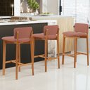 Ver imagem 2 de Kit 02 Banquetas Alta para Cozinha Sala de Jantar Bar Dara L02 Suede Rosê - Lyam Decor