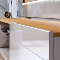Rack Classic Sala Tv até 65 Polegadas Mdf 2 Gavetas Offwhite/nature 2.6m - 3