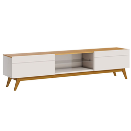 Rack Classic Sala Tv até 65 Polegadas Mdf 2 Gavetas Offwhite/nature 2.6m - 2