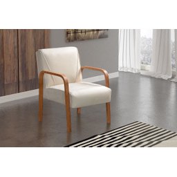 Kit 02 Poltronas Anita Cadeira Decorativa Recepção Escritório Quarto Sala - Suede Bege - 2