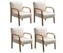 Ver imagem 1 de Kit 04 Poltronas Cadeiras Decorativas Anita Para Sala Mesa De Jantar Quarto Recepção - Suede Bege