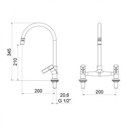 Misturador para Cozinha 3006 Atria Bica Meber Metais - 2