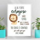 Ver imagem 2 de Quadro Infantil Tema Safari Seja Forte E Corajoso 24x18cm - com vidro:Madeira preta